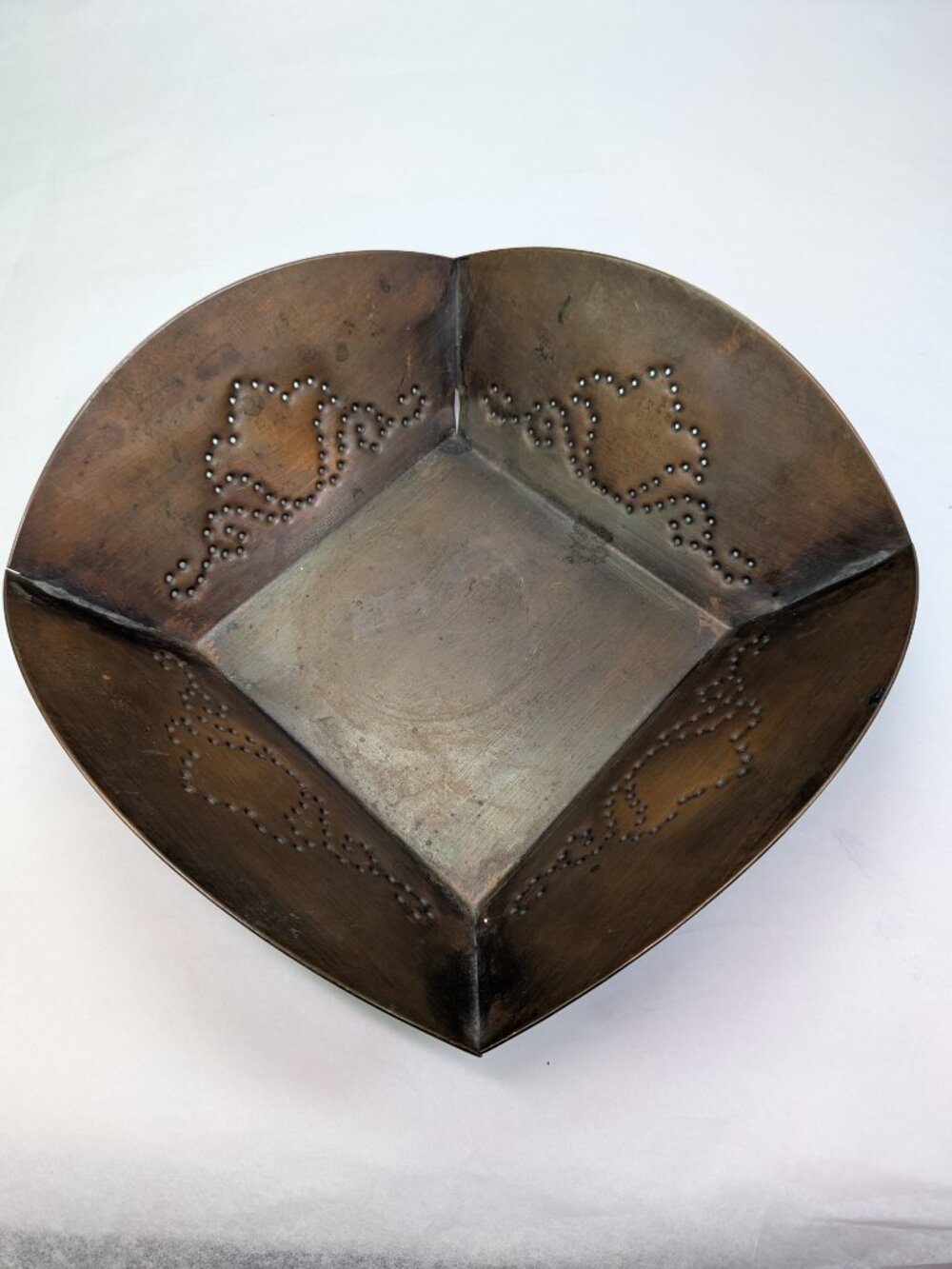 Vintage Pfaltzgraff Village Punched Copper Accent Bowl Rustic Farmhouse